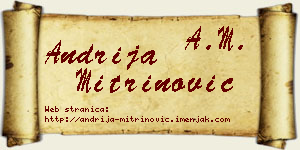 Andrija Mitrinović vizit kartica